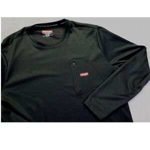 Wrangler Workwear Black Thermal Charcoal Black Zip Pocket Shirt Men's Size Large